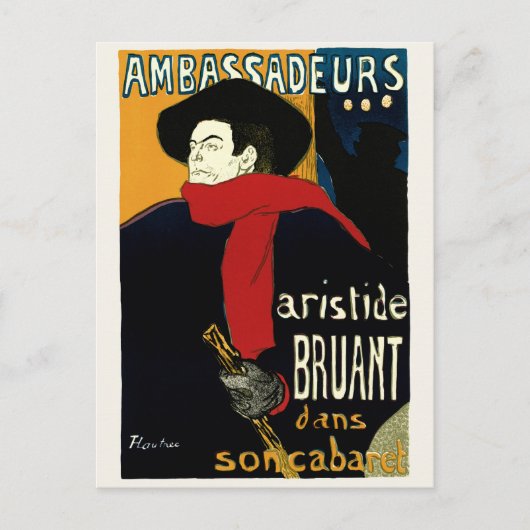  Ambassadeurs Art Nouveau in Toulouse Lautrec Briefkaart (Voorkant)