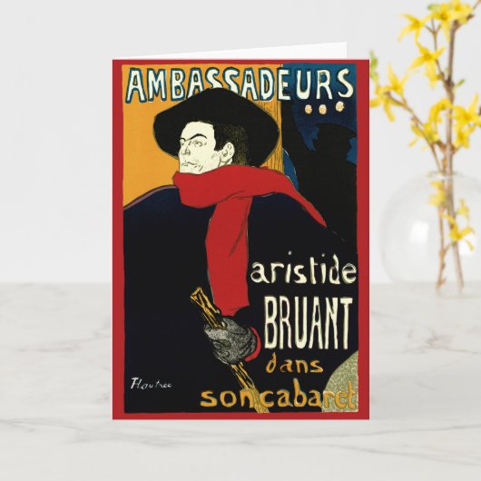 Ambassadeurs Art Nouveau in Toulouse Lautrec Kaart (Gele Bloem)