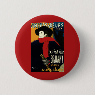 Ambassadeurs Art Nouveau in Toulouse Lautrec Ronde Button 5,7 Cm