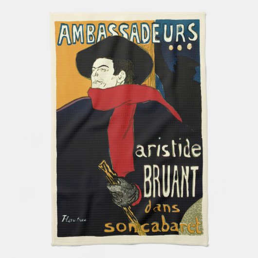  Ambassadeurs Art Nouveau in Toulouse Lautrec Theedoek (Verticaal)