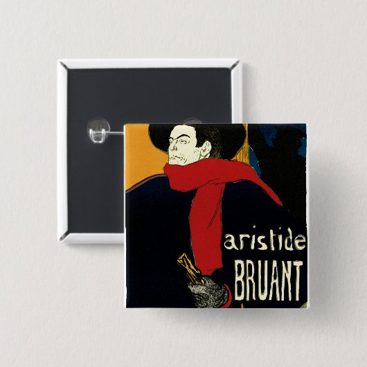  Ambassadeurs Art Nouveau in Toulouse Lautrec Vierkante Button 5,1 Cm (Voorkant /achterkant)