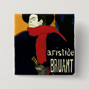 Ambassadeurs Art Nouveau in Toulouse Lautrec Vierkante Button 5,1 Cm