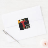  Ambassadeurs Art Nouveau in Toulouse Lautrec Vierkante Sticker (Envelop)