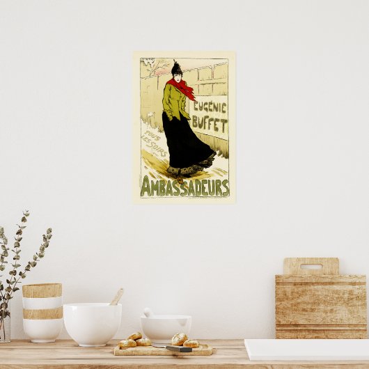 AMBASSADEURS Eugenie Buffet French Opera Singer Poster (Keuken)