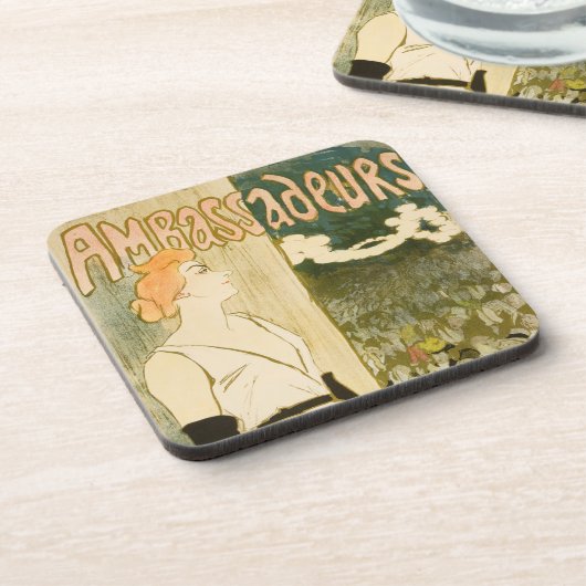 Ambassadeurs Yvette Guilbert door Theophile Steinl Bier Onderzetter (Linkerzijde)