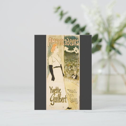 Ambassadeurs Yvette Guilbert door Theophile Steinl Briefkaart (Staand voorkant)
