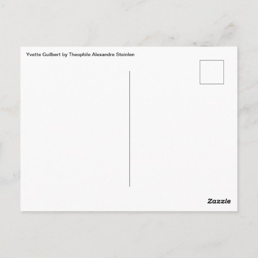 Ambassadeurs Yvette Guilbert door Theophile Steinl Briefkaart (Achterkant)