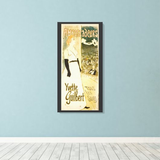 Ambassadeurs Yvette Guilbert door Theophile Steinl Canvas Afdruk (Insitu (Houten vloer))