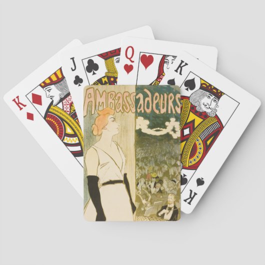 Ambassadeurs Yvette Guilbert door Theophile Steinl Pokerkaarten (Achterkant)