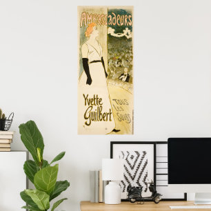 Ambassadeurs Yvette Guilbert door Theophile Steinl Poster