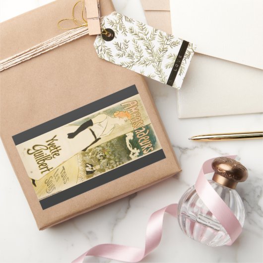 Ambassadeurs Yvette Guilbert door Theophile Steinl Rechthoekige Sticker (Geschenken)