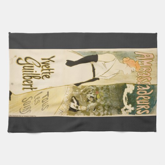 Ambassadeurs Yvette Guilbert door Theophile Steinl Theedoek (Horizontaal)