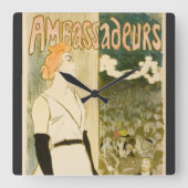 Ambassadeurs Yvette Guilbert door Theophile Steinl Vierkante Klok (Voorkant)