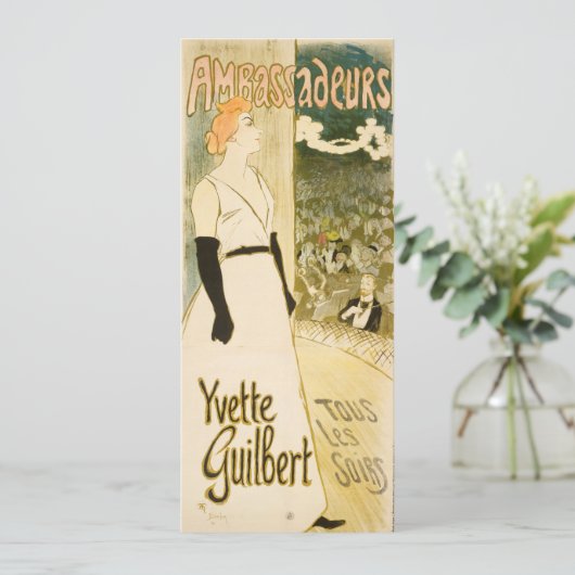 Ambassadeurs Yvette Guilbert van Steinlen Birthday Kaart (Staand voorkant)