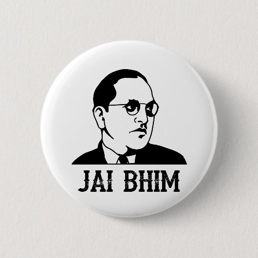 Ambedkar Jayanthi Jai Bhim/Bheem Ronde Button 5,7 Cm (Voorkant)