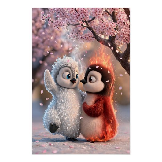Amber and Frosty - im Kirschblütenregen als Poster (Voorkant)
