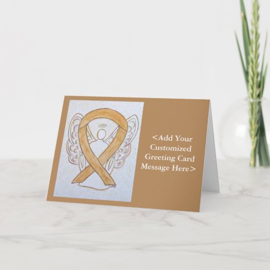 Amber Awareness Ribbon Angel - Aangepaste kaarten (Voorkant)
