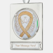 Amber Awareness Ribbon Angel Art Custom Ornaming Verzilverd Banner Ornament (Links)
