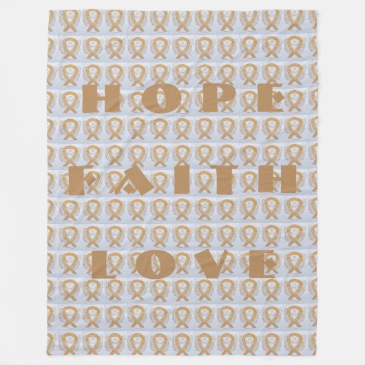 Amber Awareness Ribbon Angel Cancer Chemo Blanket Fleece Deken (Voorkant)