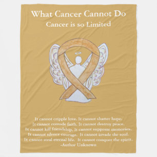 Amber Awareness Ribbon Angel Cancer Chemo Blanket Fleece Deken
