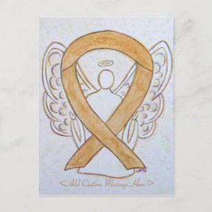Amber Awareness Ribbon Angel Custom Art Briefkaart