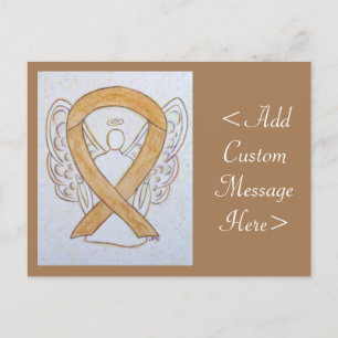 Amber Awareness Ribbon Angel Custom Art Briefkaart