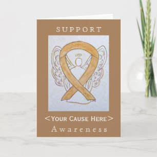 Amber Awareness Ribbon Angel Gepersonaliseerd Card Kaart