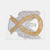 Amber Awareness Ribbon Appendix Cancer Blankets Fleece Deken (Voorkant (Horizontaal))