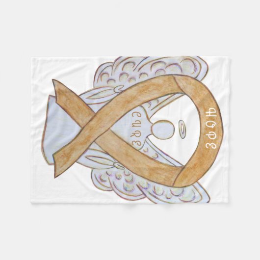 Amber Awareness Ribbon Appendix Cancer Blankets Fleece Deken (Voorkant (Horizontaal))