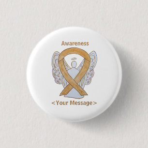 Amber Awareness Ribbon Bijlage Cancer Angel Pin Ronde Button 3,2 Cm
