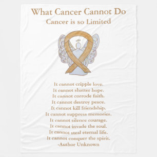 Amber Awareness Ribbon Cancer Angel Chemo Blanket Fleece Deken