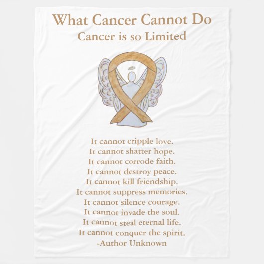 Amber Awareness Ribbon Cancer Angel Chemo Blanket Fleece Deken (Voorkant)