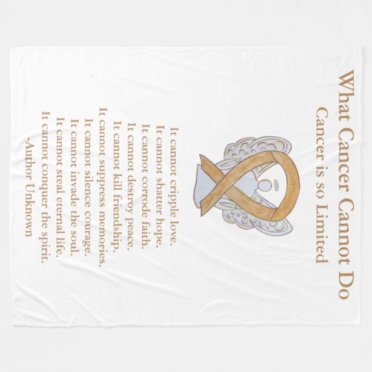 Amber Awareness Ribbon Cancer Angel Chemo Blanket Fleece Deken (Voorkant (Horizontaal))