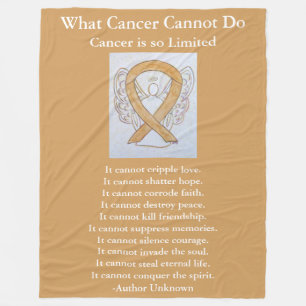 Amber Awareness Ribbon Cancer Angel Chemo Blanket Fleece Deken