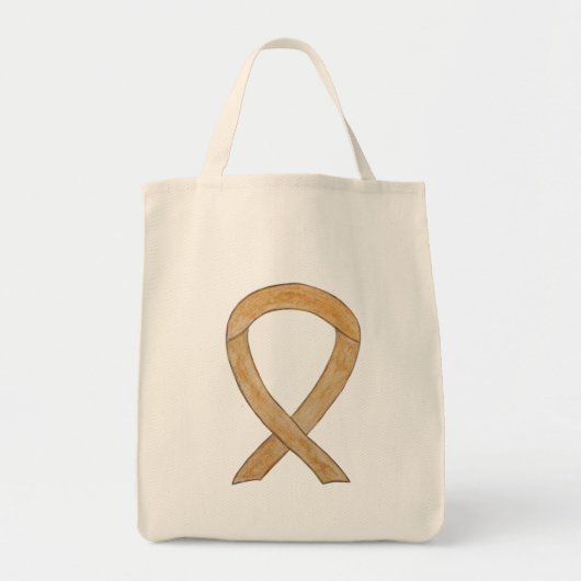 Amber Awareness Ribbon Custom Canvas tas (Voorkant)
