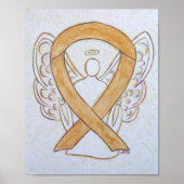 Amber Awareness Ribbon Engel Poster Kunstprint (Voorkant)