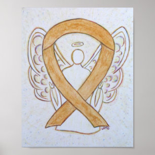Amber Awareness Ribbon Engel Poster Kunstprint