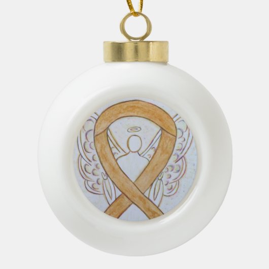 Amber Awareness Ribbon Guardian Angel Ornamenten (Voorkant)