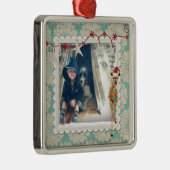 Amber & Azure Giraffe Snowflake Photo Ornament (Rechts)