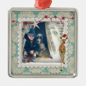 Amber & Azure Giraffe Snowflake Photo Ornament (Voorkant)