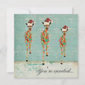 Amber & Azure Giraffe - Uitnodiging voor kerstfees (Voorkant)