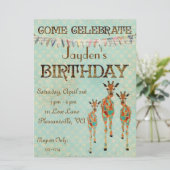 Amber & Azure Giraffes - uitnodiging van vrijdag (Staand voorkant)