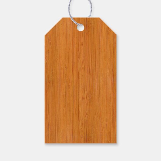 Amber Bamboo Wood Grain Kijk Cadeaulabel (Voorkant)