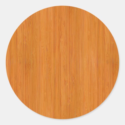 Amber Bamboo Wood Grain Kijk Ronde Sticker (Voorkant)