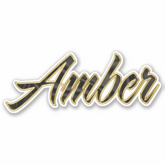 Amber black gold Lettering Aufkleber Sticker (Voorkant)