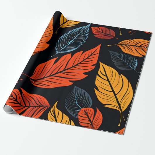 Amber Bossen: Herfstbladeren in warme tinten Cadeaupapier (Uitgerold)