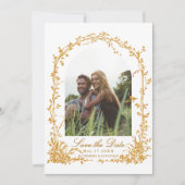 Amber Botanical Arch Garden Wedding Photo Save The Date (Voorkant)