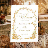 Amber Botanical Arch Garden Wedding Welcome Poster
