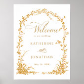 Amber Botanical Arch Garden Wedding Welcome  Poster (Voorkant)