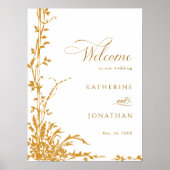 Amber Botanical Garden Wedding Welcome  Poster (Voorkant)